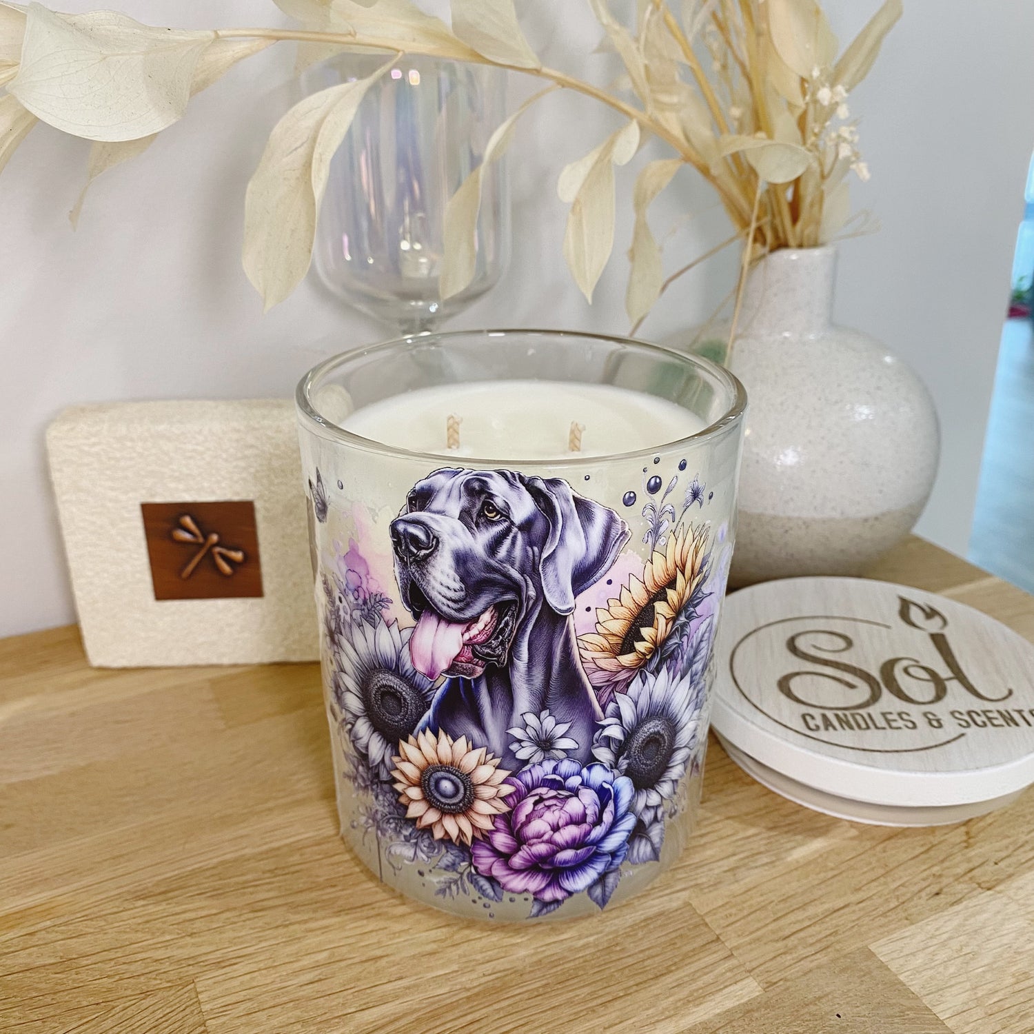 Great Dane Black Xlarge Candle