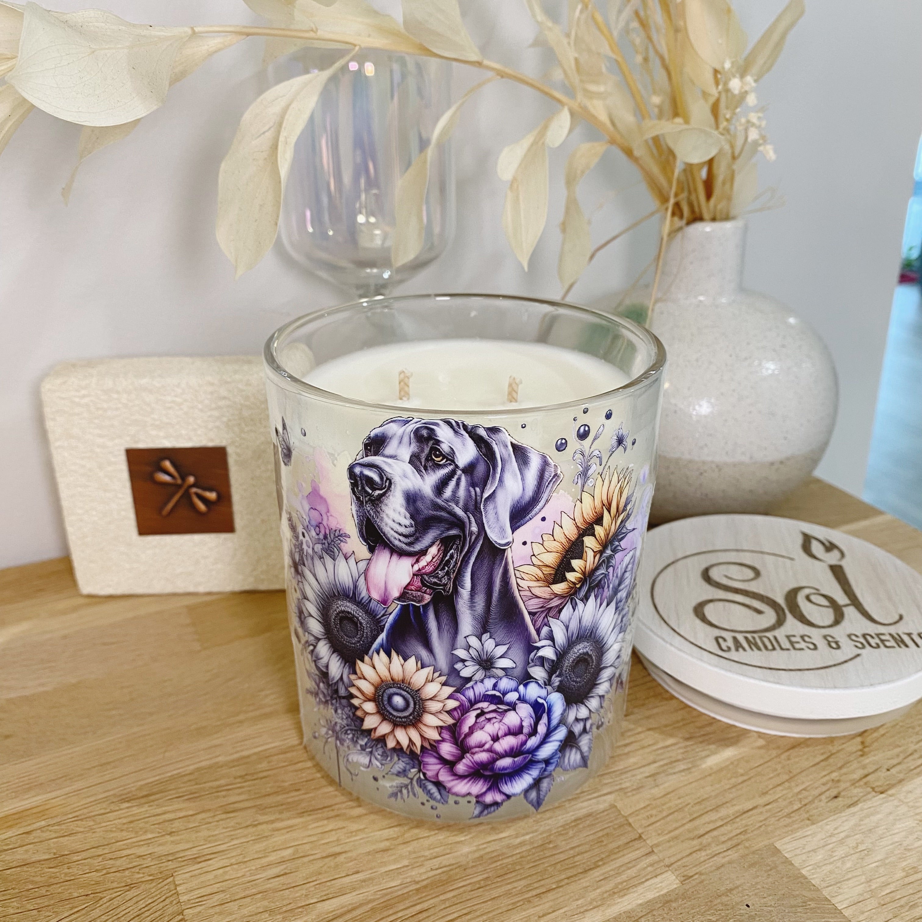 Great Dane Black Xlarge Candle