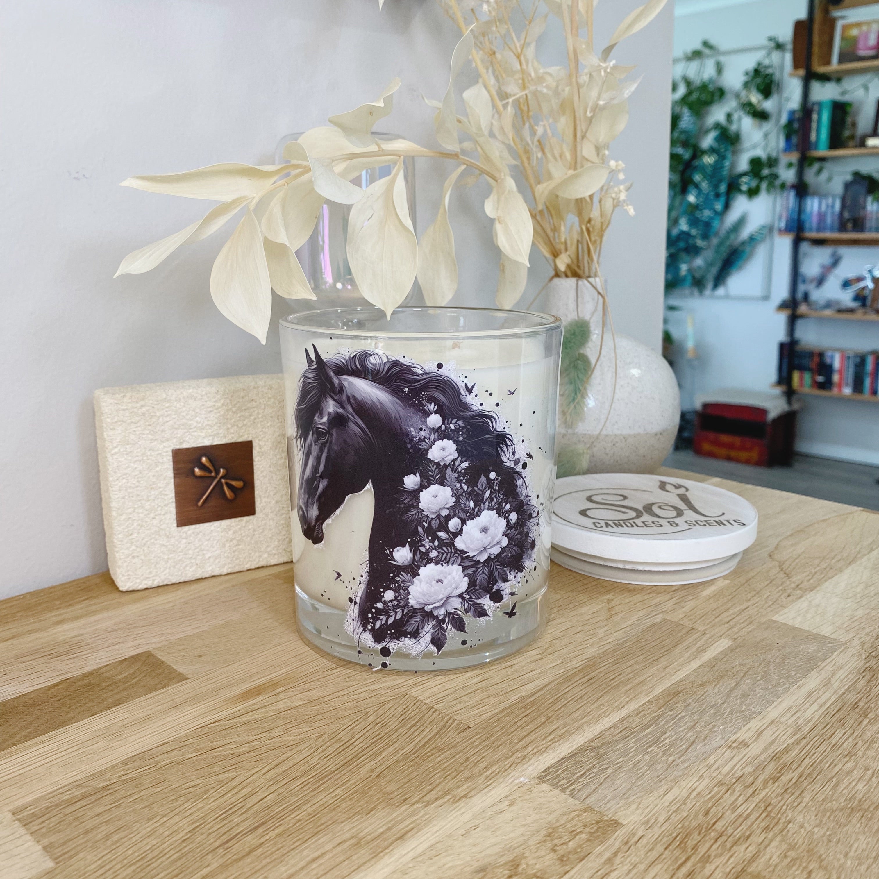 Black Horse Floral Xlarge Candle