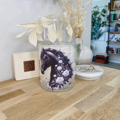 Black Horse Floral Xlarge Candle
