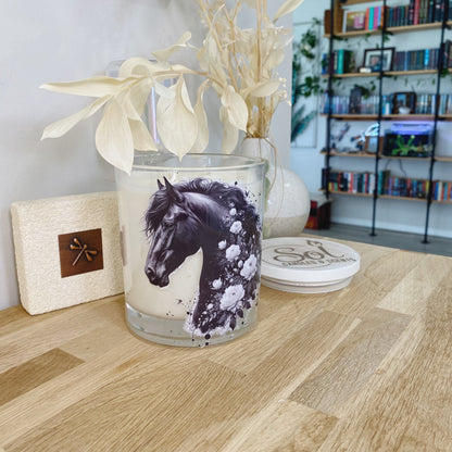 Black Horse Floral Xlarge Candle
