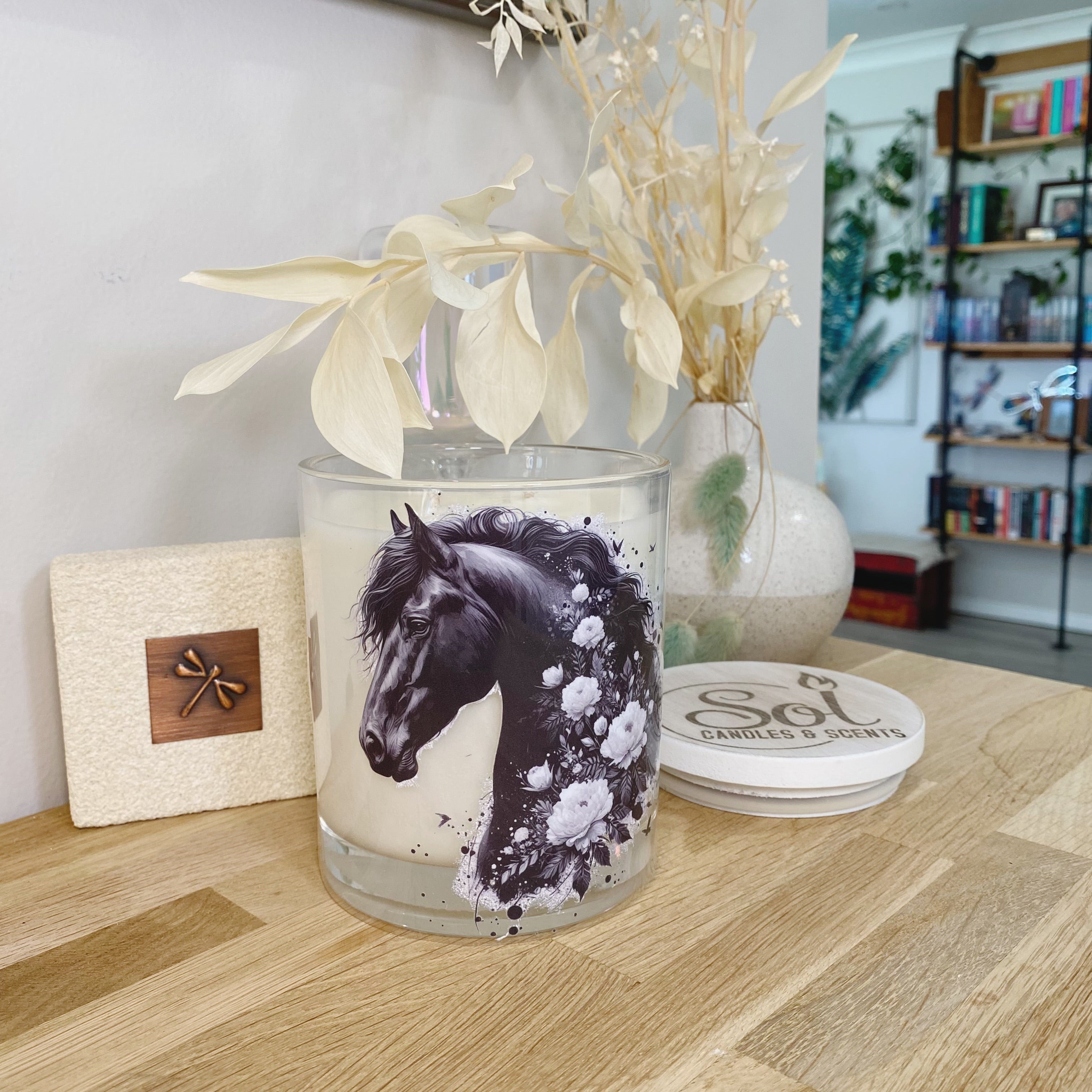 Black Horse Floral Xlarge Candle