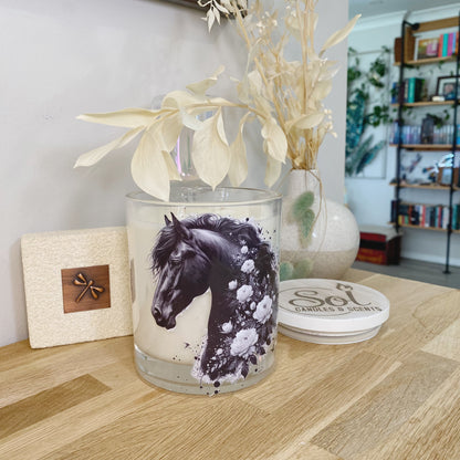 Black Horse Floral Xlarge Candle