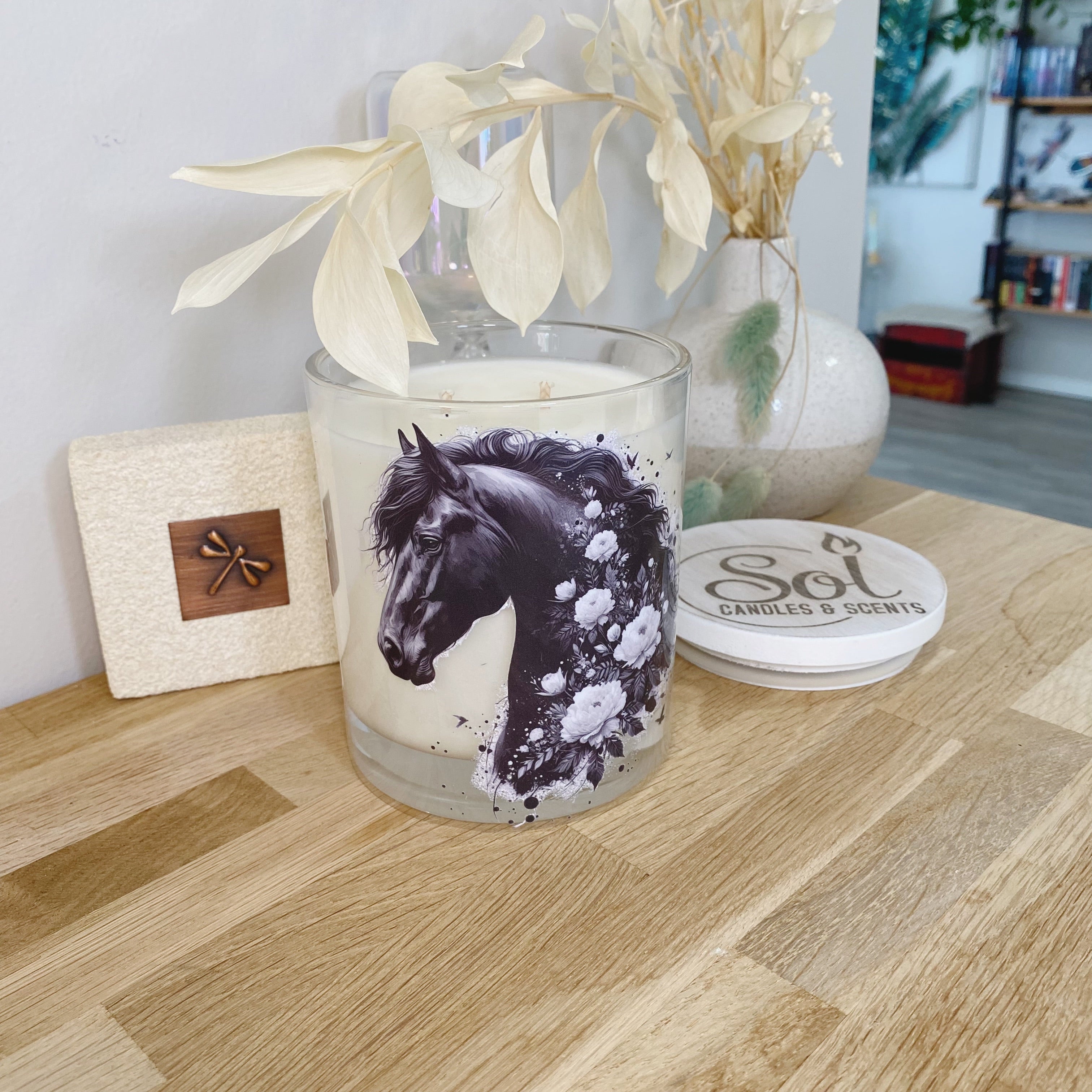 Black Horse Floral Xlarge Candle