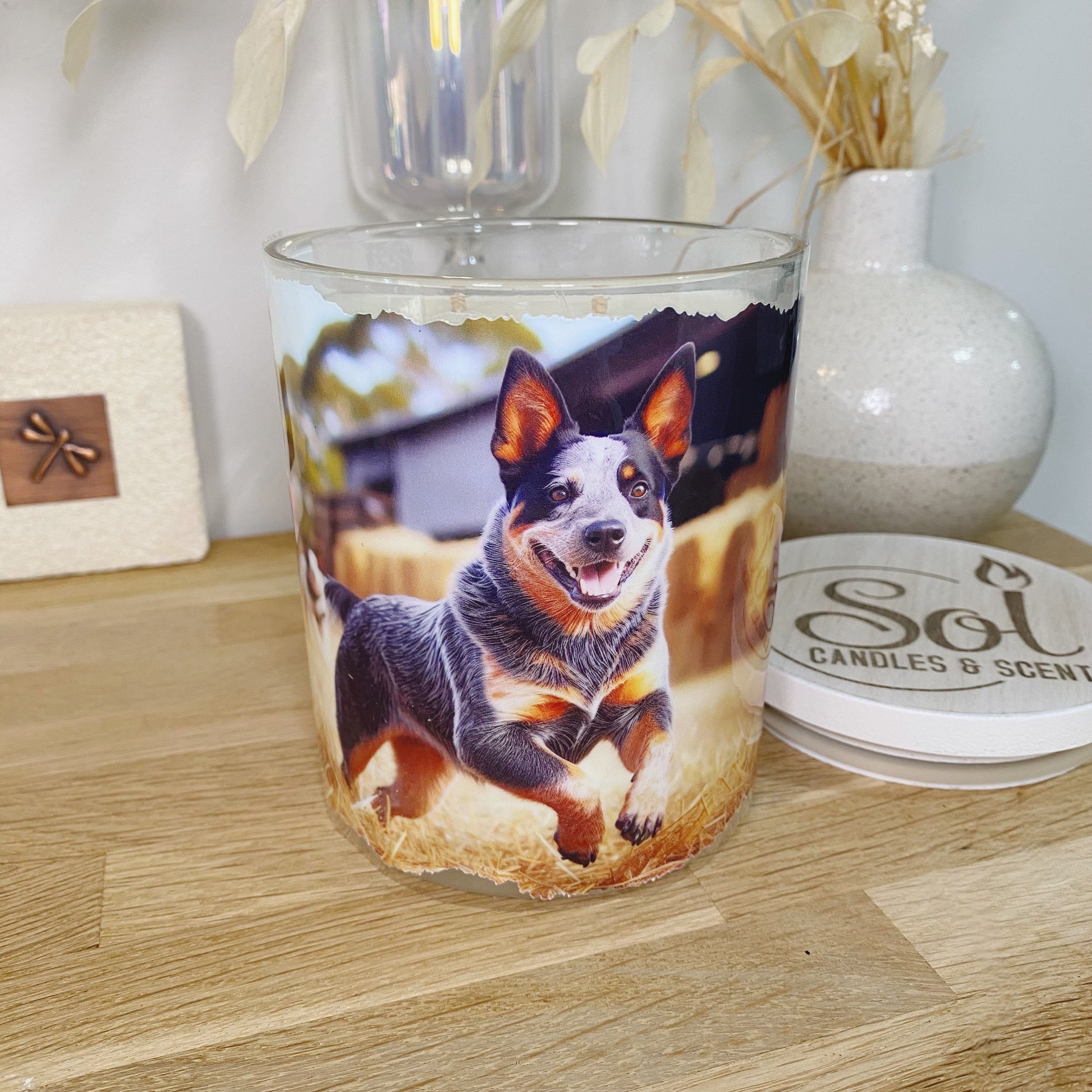 Australian Blue Heeler Cattle Dog Xlarge Candle
