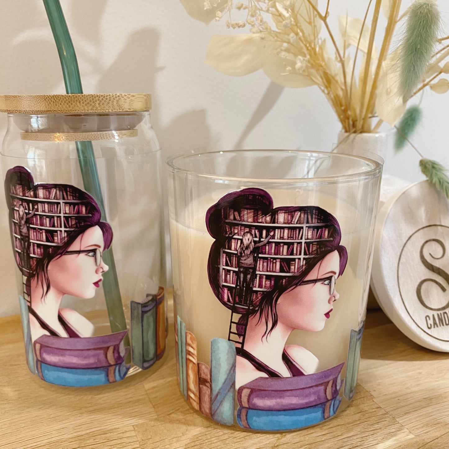 Book Lover Glassware & Candle Set