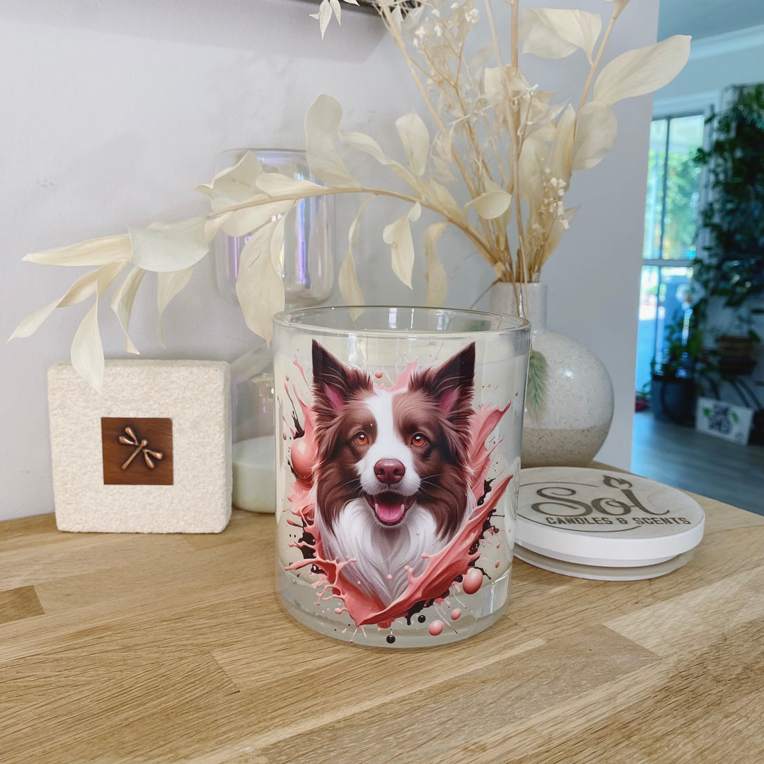 Border Collie Chocolate Xlarge Candle_Sol Candles &amp; Scents