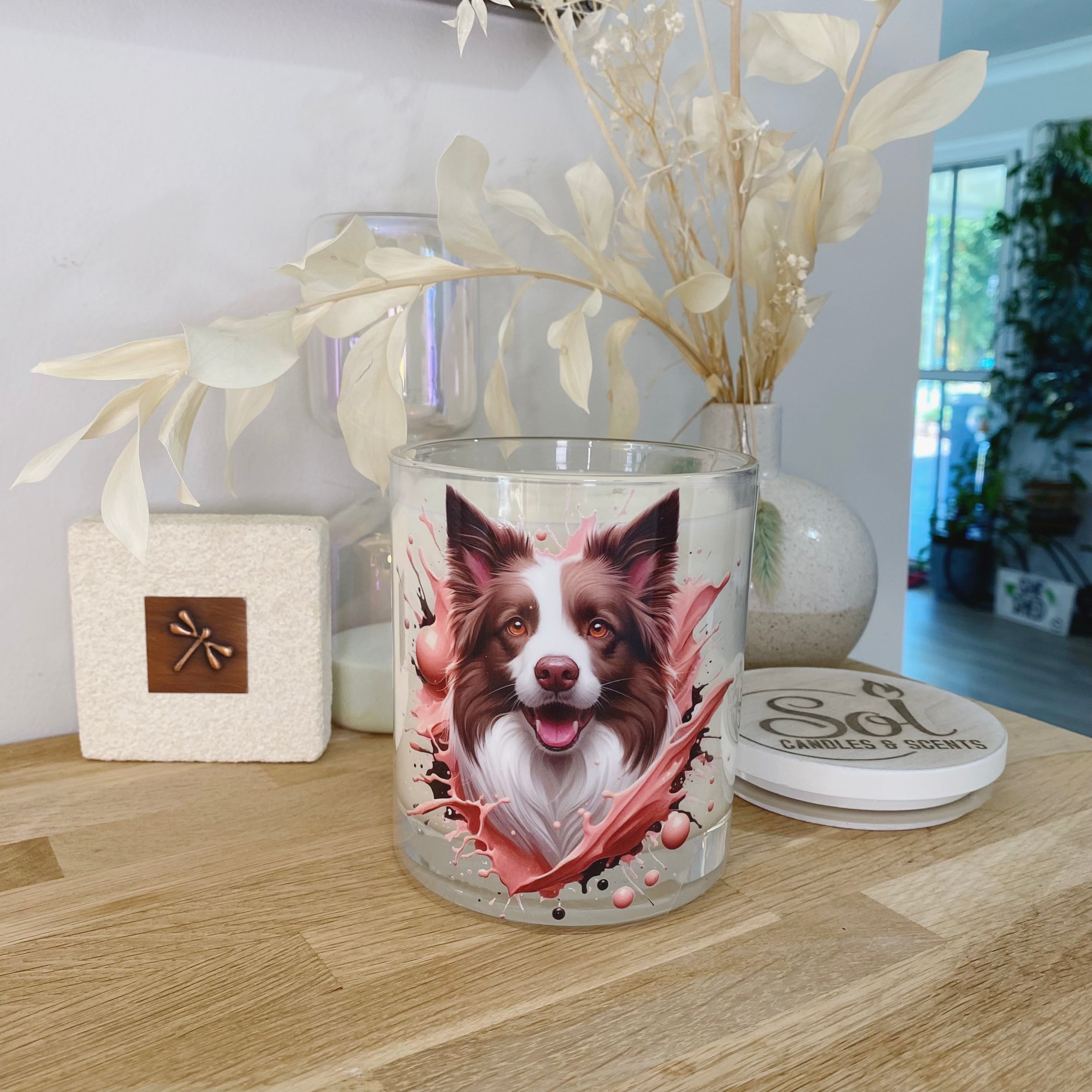 Border Collie Chocolate Xlarge Candle_Sol Candles &amp; Scents