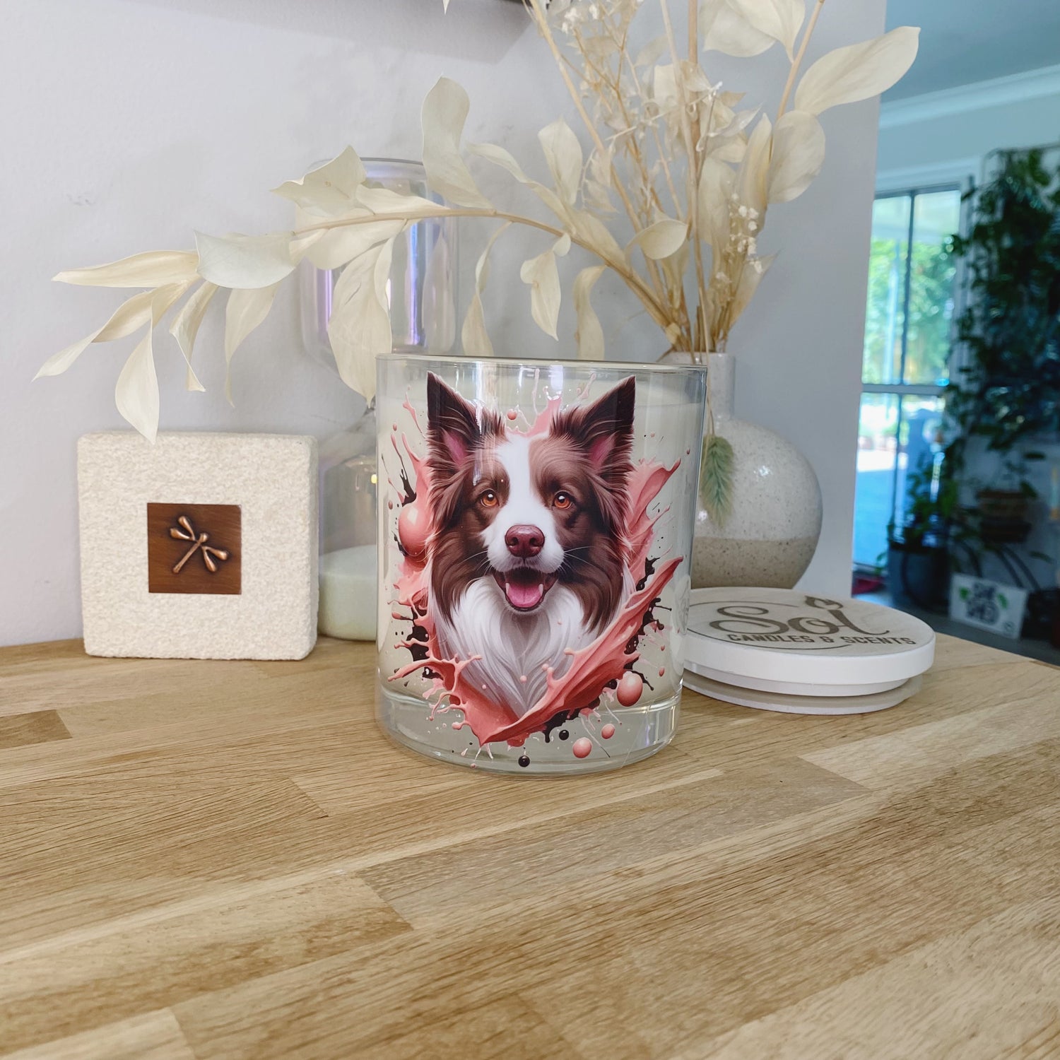 Border Collie Chocolate Xlarge Candle_Ink Splash_Made in Queensland