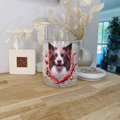 Border Collie Chocolate Xlarge Candle_Ink Splash_Made in Queensland