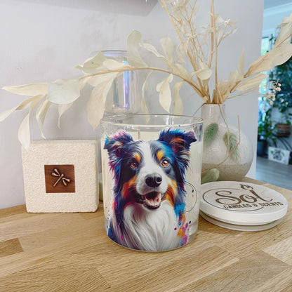 Border Collie Tri Colourful Xlarge Candle