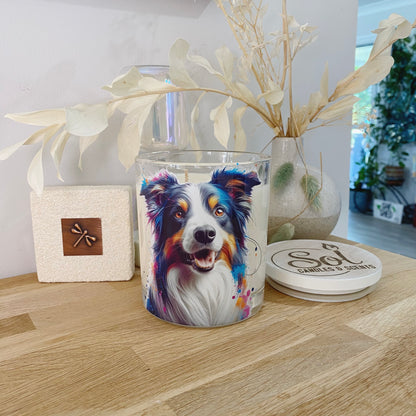 Border Collie Tri Colourful Xlarge Candle_Sol Candles &amp; Scents