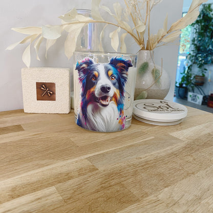 Border Collie Tri Colourful Xlarge Candle