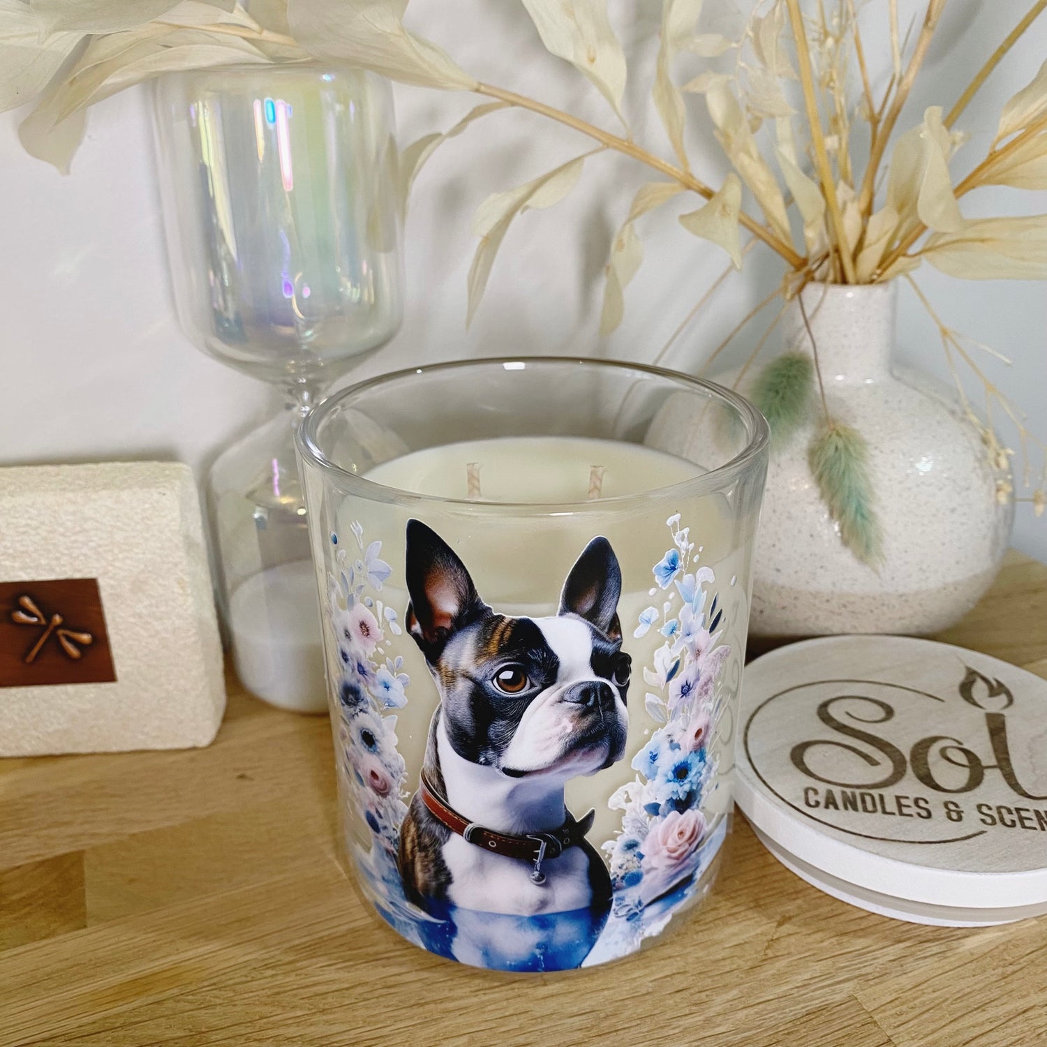 Boston Terrier Blue Xlarge Candle_Sol Candles &amp; Scents_Made in Australia