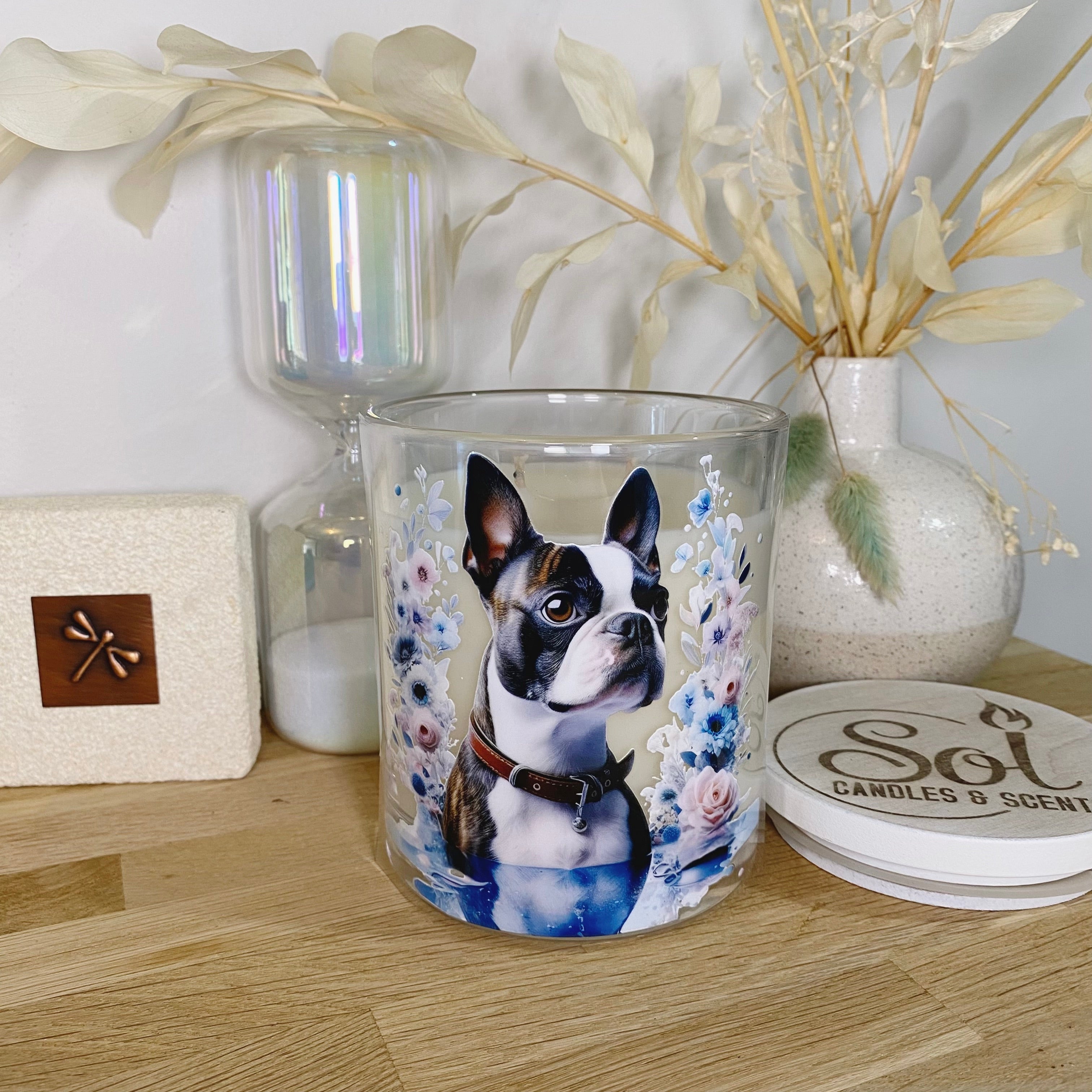 Boston Terrier Blue Xlarge Candle_Sol Candles &amp; Scents_Refillable