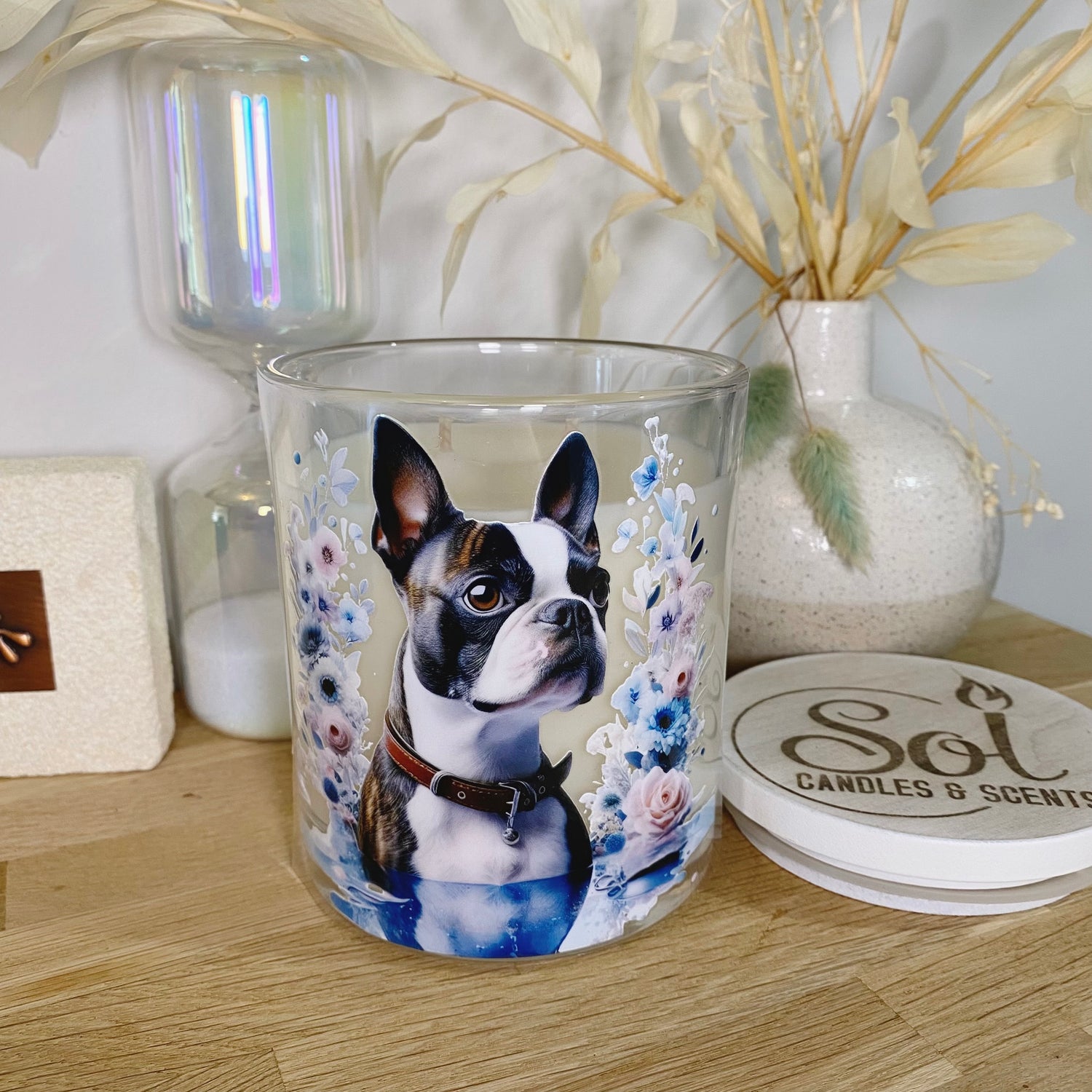 Boston Terrier Blue Xlarge Candle_Sol Candles &amp; Scents