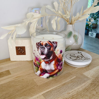 Boxer Green Purple Floral Xlarge Candle