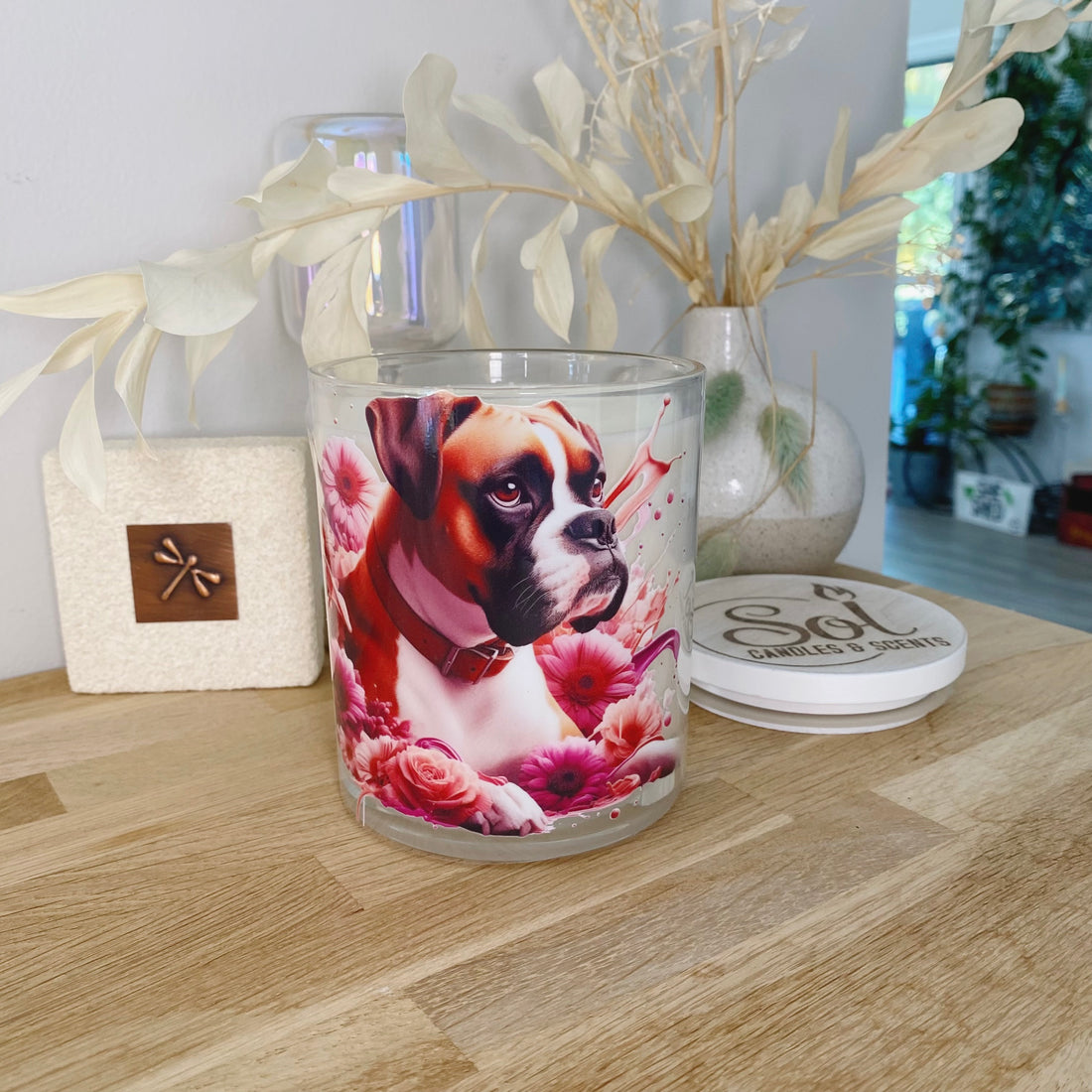 Boxer Pink Floral Xlarge Candle_Sol Candles &amp; Scents