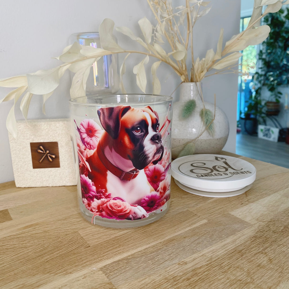 Boxer Pink Floral Xlarge Candle