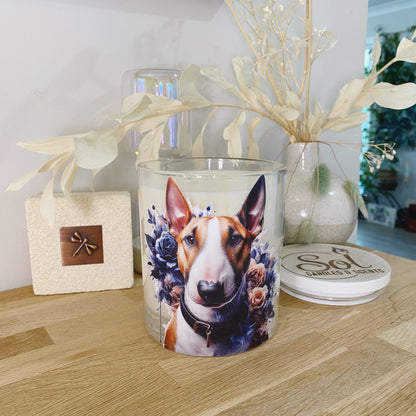 Bull Terrier Blue Floral Xlarge Candle_Sol Candles &amp; Scents