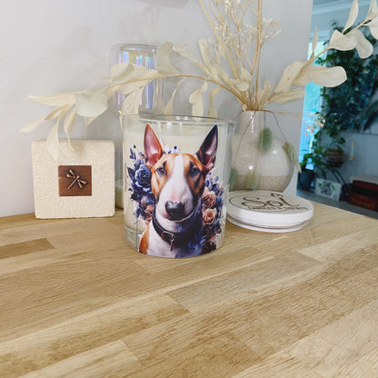 Bull Terrier Blue Floral Xlarge Candle_Made in Australia