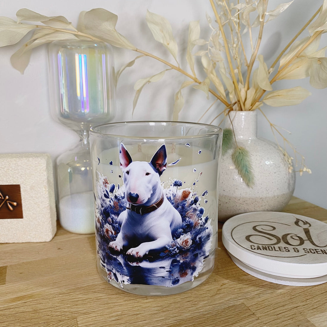 Bull Terrier White Xlarge Candle_Sol Candles &amp; Scents