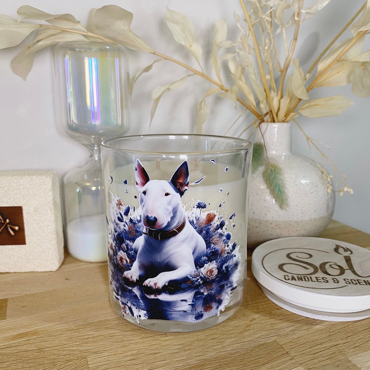 Bull Terrier White Xlarge Candle_Sol Candles &amp; Scents_Made in Australia