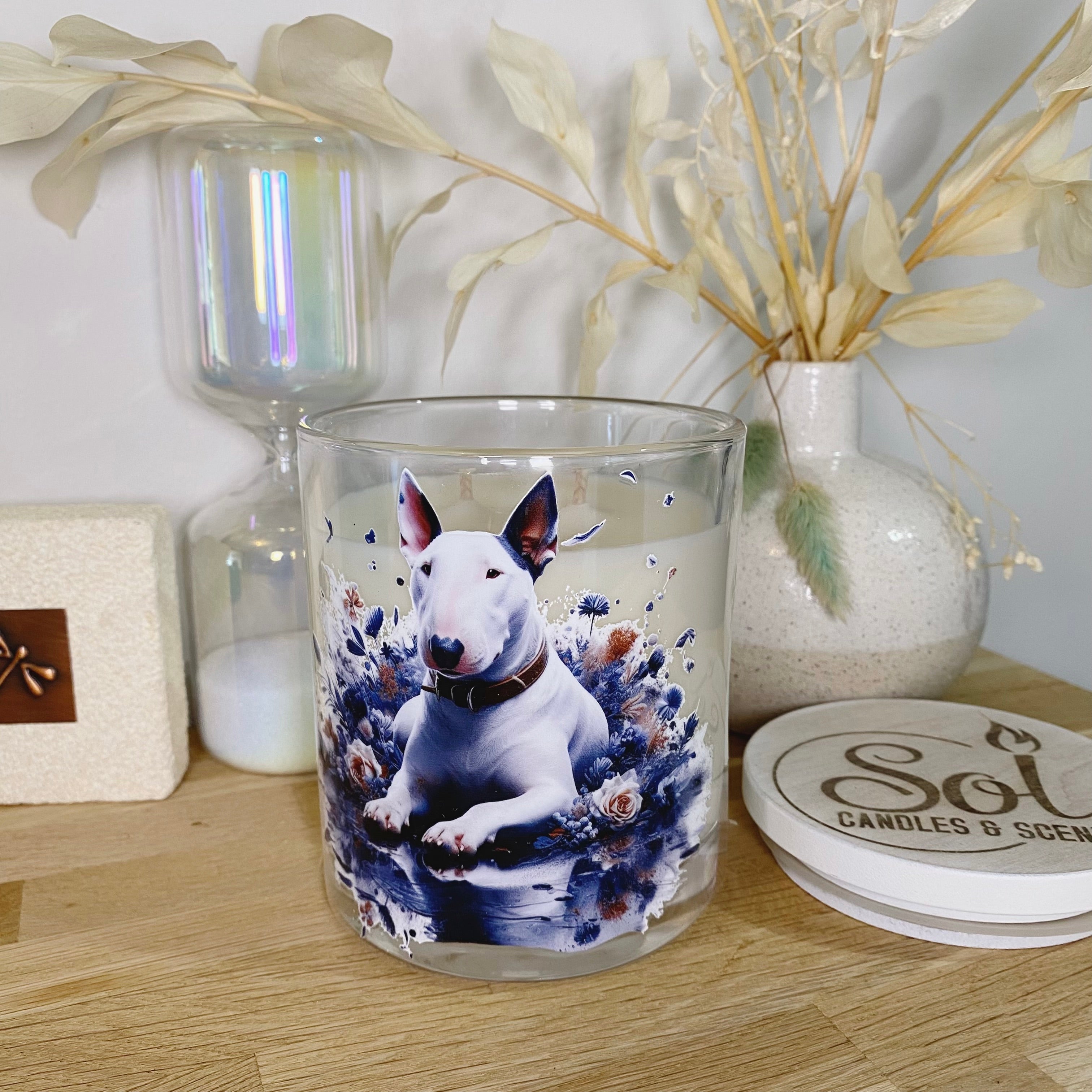 Bull Terrier White Xlarge Candle_Sol Candles &amp; Scents_Made in Australia