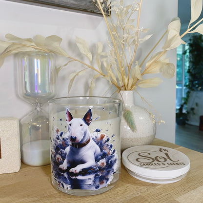 Bull Terrier White Xlarge Candle_Sol Candles &amp; Scents_Refillable_Made in Queensland
