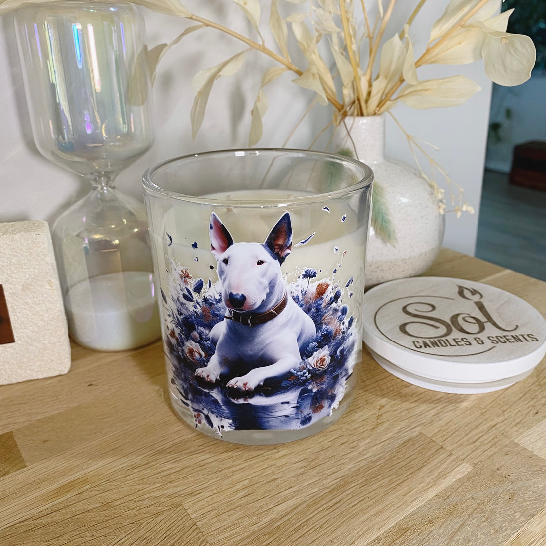 Bull Terrier White Xlarge Candle_Sol Candles &amp; Scents_Refillable