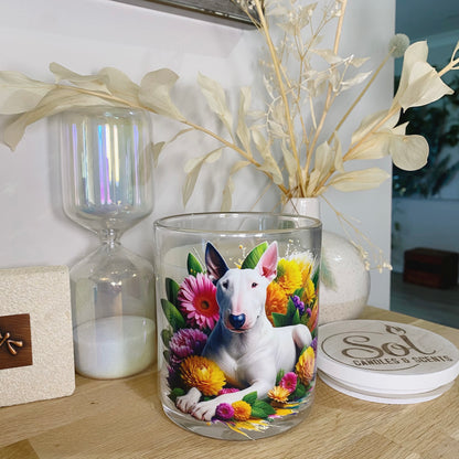 Bull Terrier White Yellow Xlarge Candle_Sol Candles &amp; Scents_Refillable