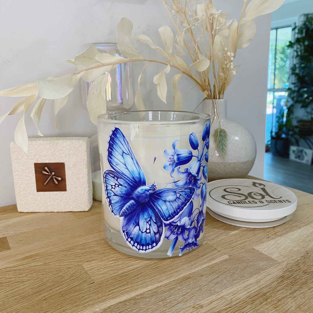 Butterfly Blue Xlarge Candle_Sol Candles &amp; Scents
