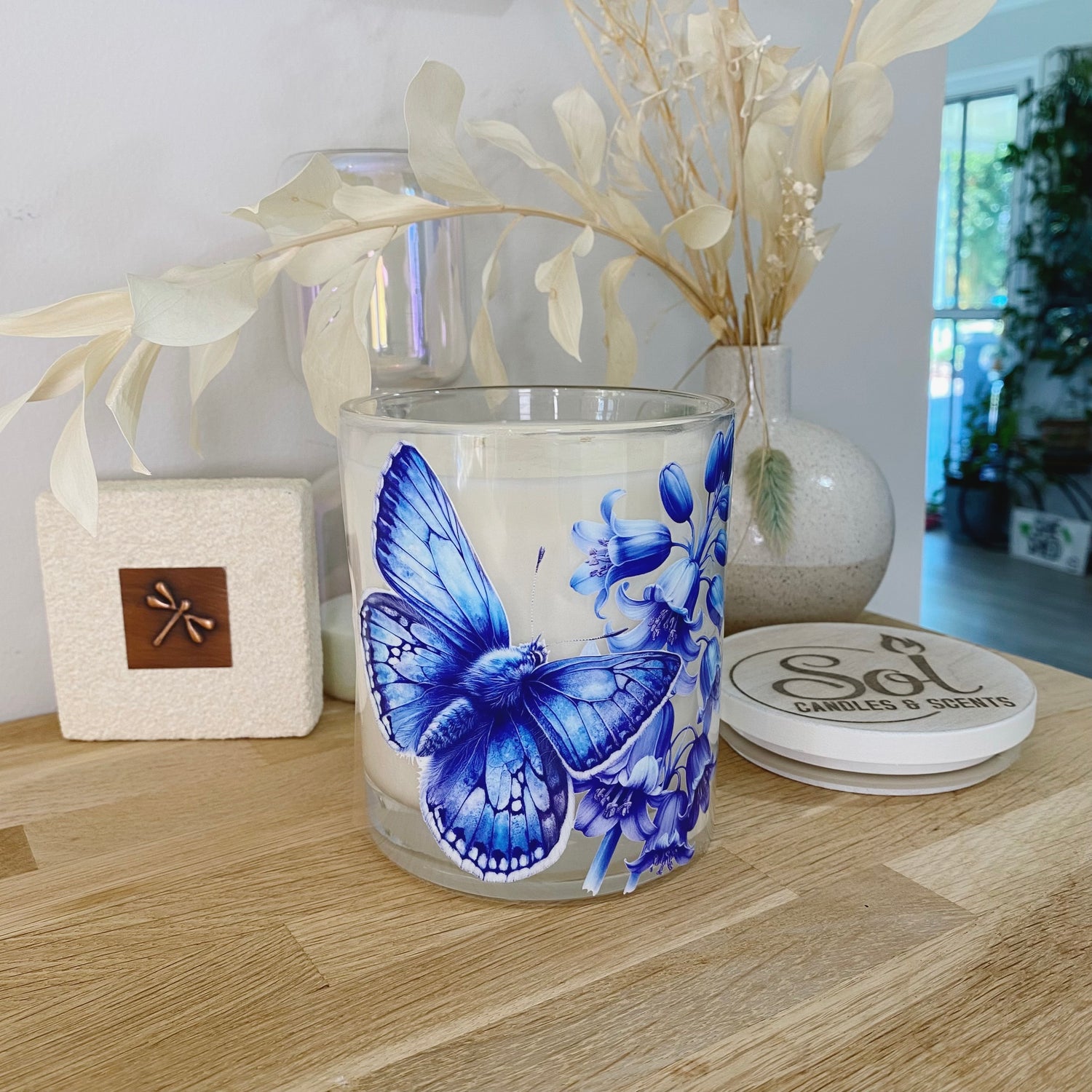 Butterfly Blue Xlarge Candle_Sol Candles &amp; Scents