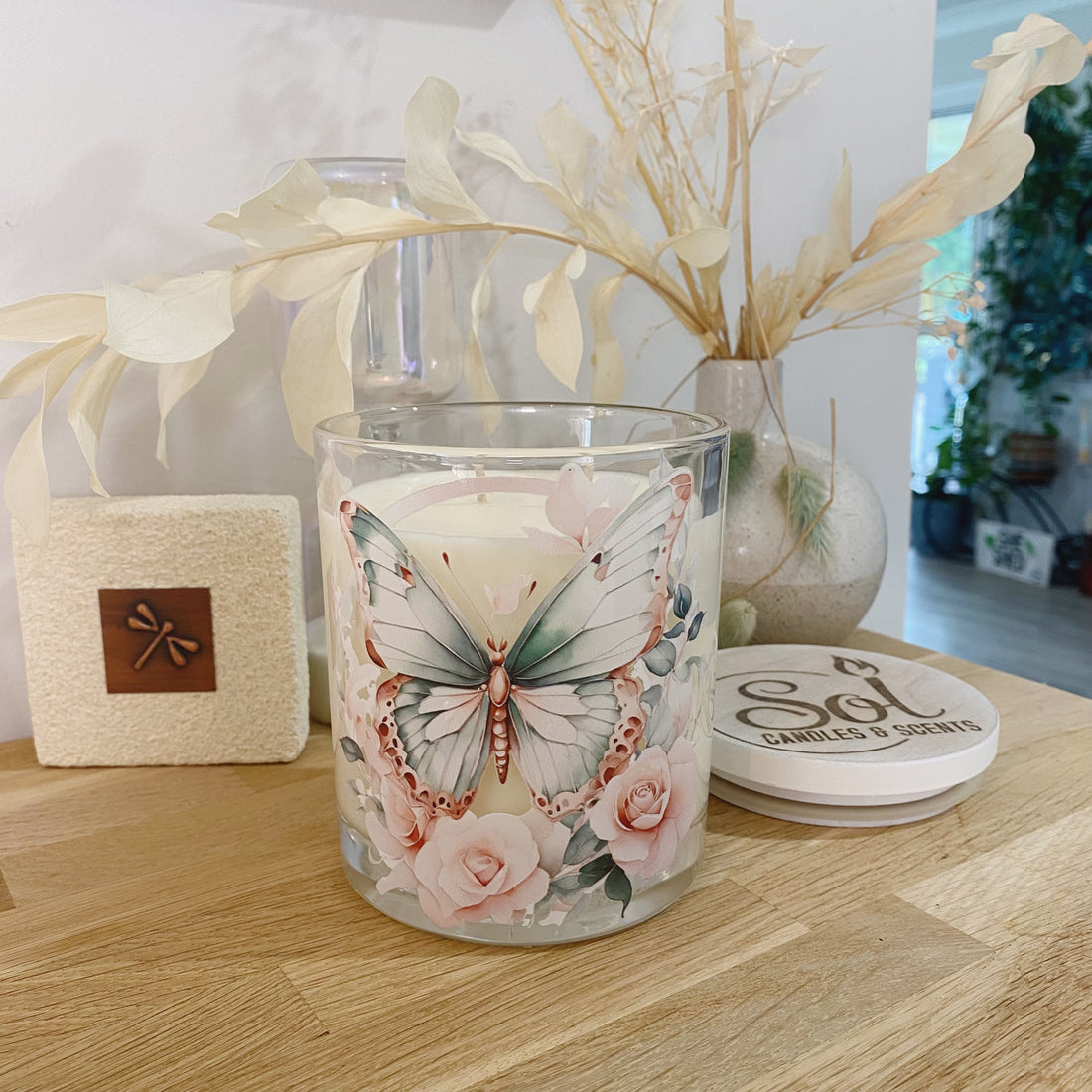 Butterfly Green Rose Gold_Sol Candles &amp; Scents