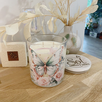 Butterfly Green Rose Gold Xlarge Candle