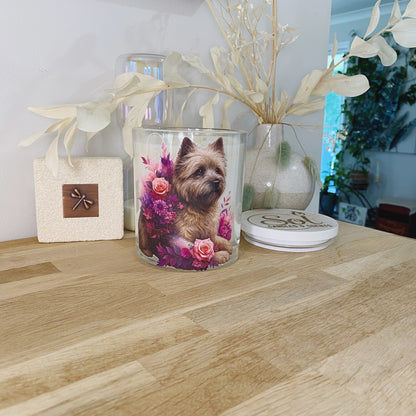 Cairn Terrier Brindle Dog Florals Xlarge Candle_Made in Australia
