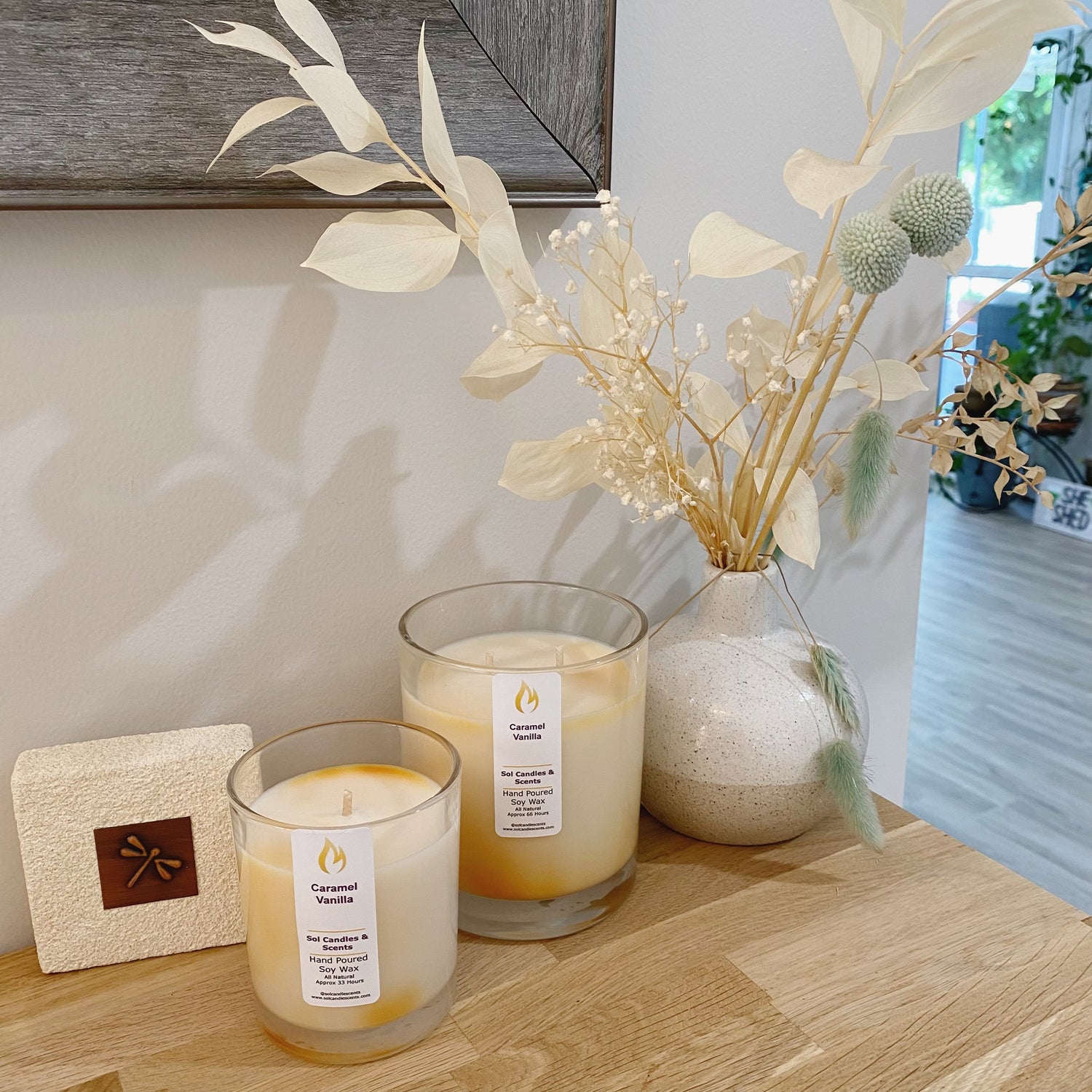 Caramel Vanilla Soy Candle_Sol Candles & Scents