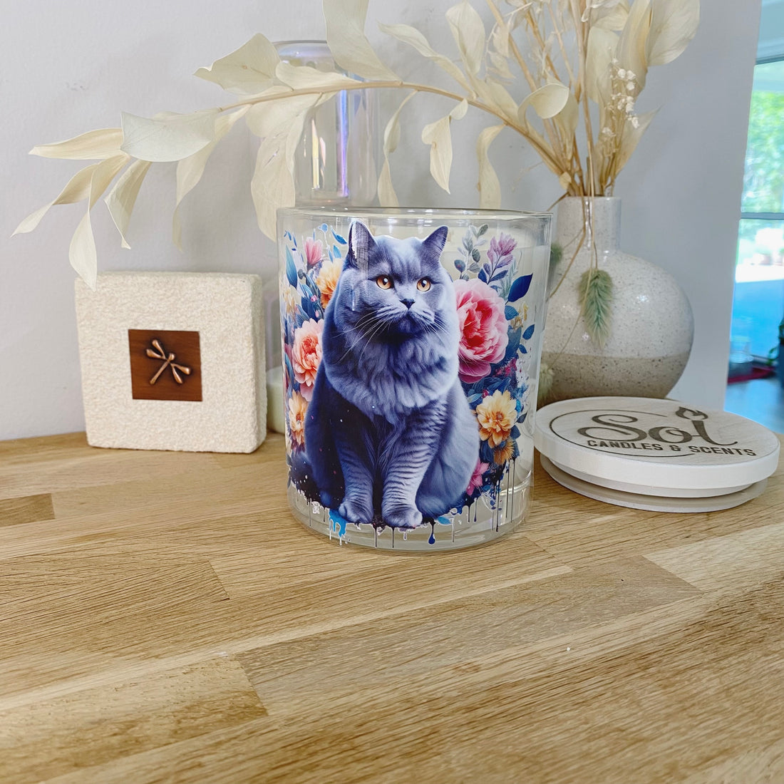 Cat Chartreux Blue Xlarge Candle