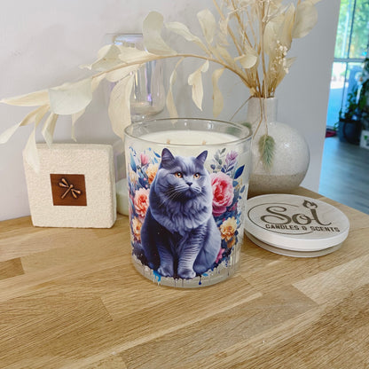 Cat Chartreux Blue Xlarge Candle