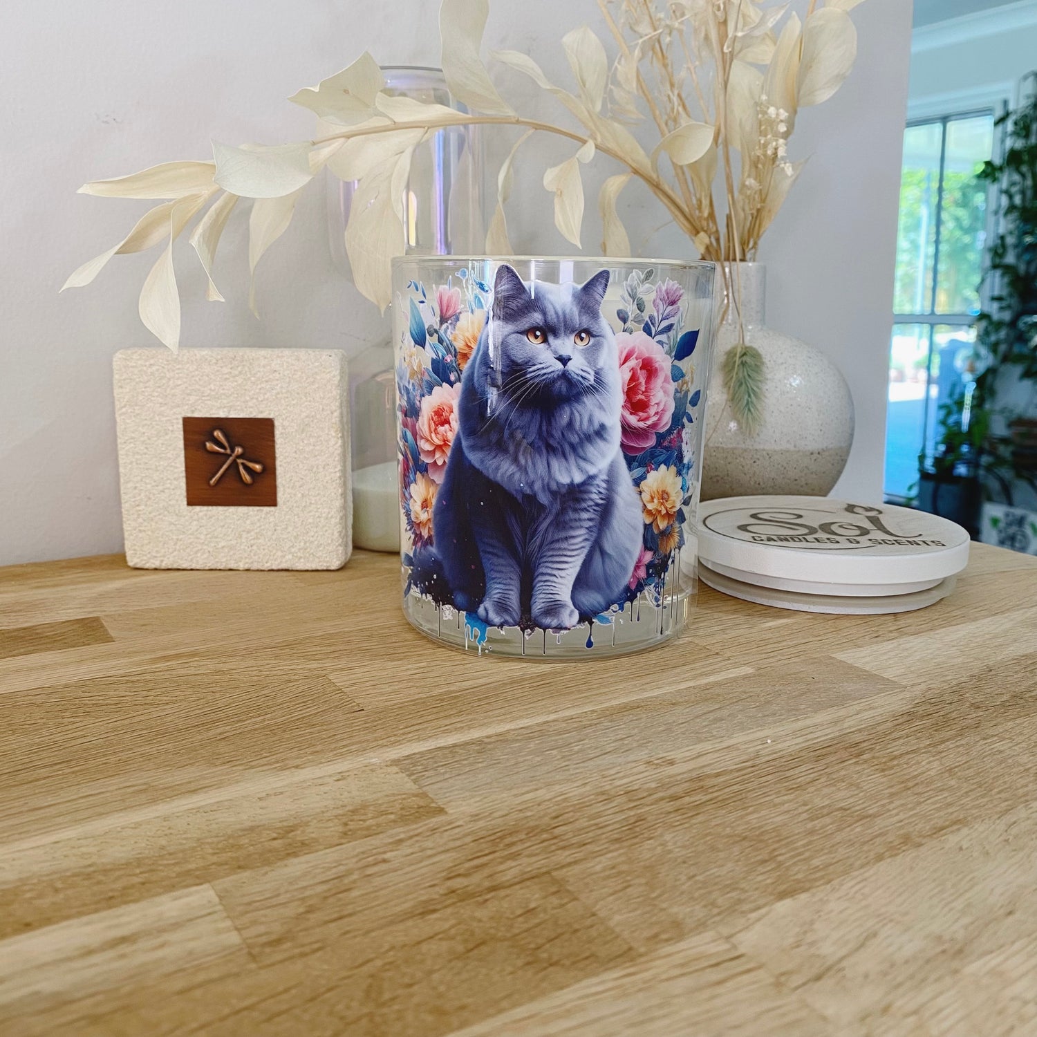 Cat Chartreux Blue Xlarge Candle