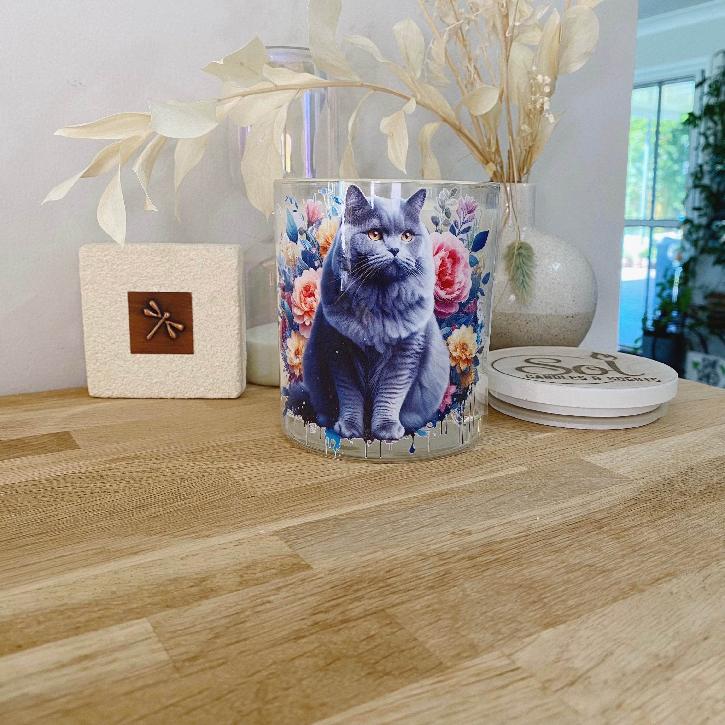 Cat Chartreux Blue Xlarge Candle