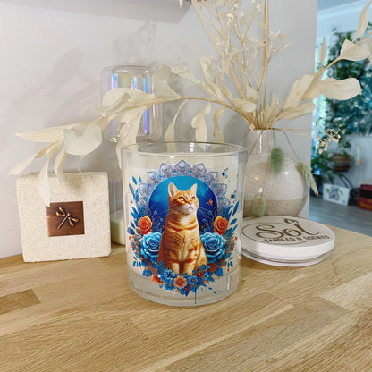 Cat Red Floral Xlarge Candle_Made in Australia