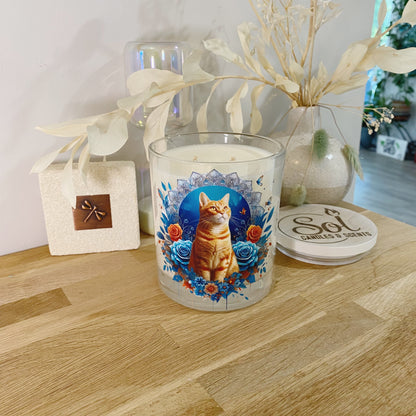 Cat Red Floral Xlarge Candle_Made in Queensland_Refillable