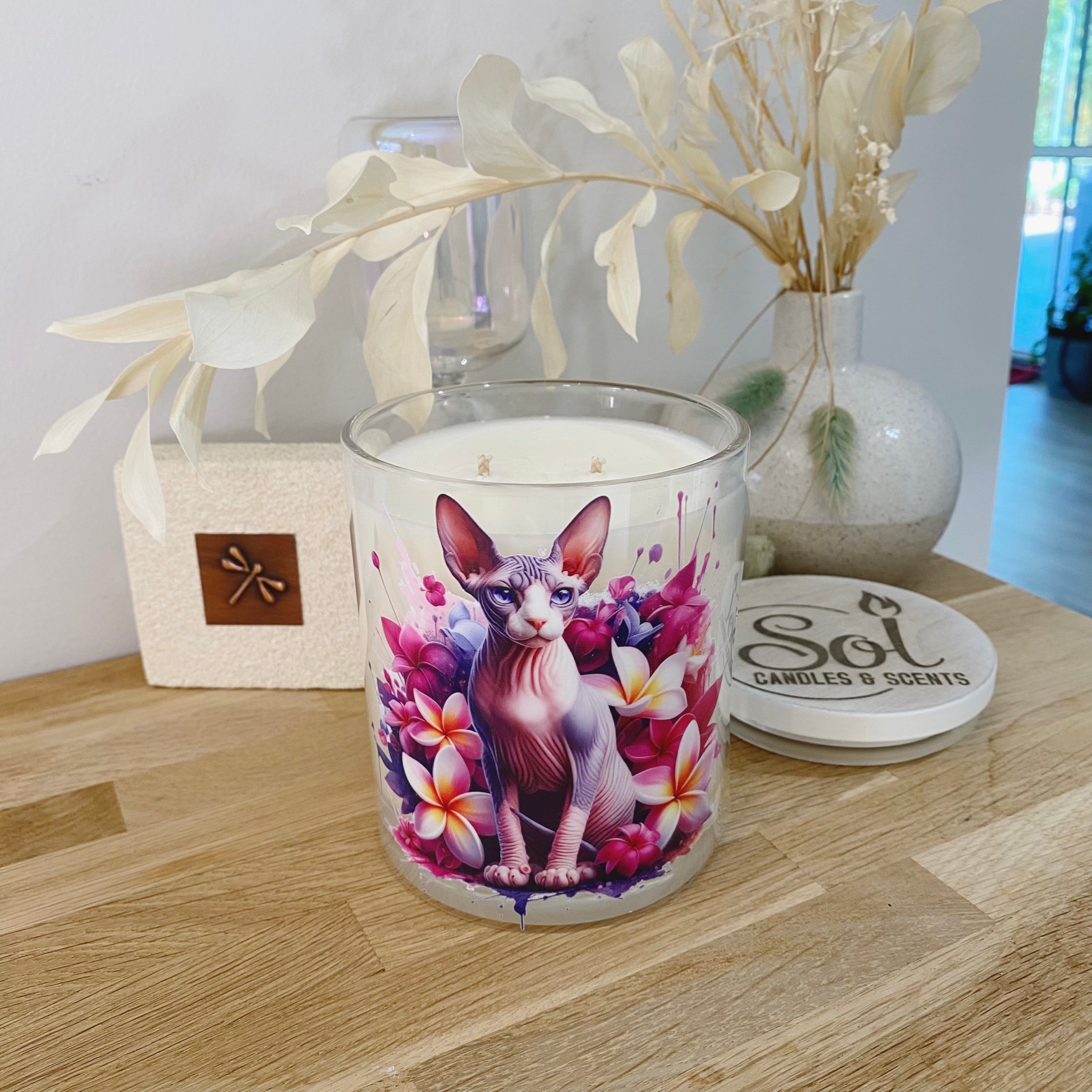 Cat Sphynx Pink Xlarge Candle