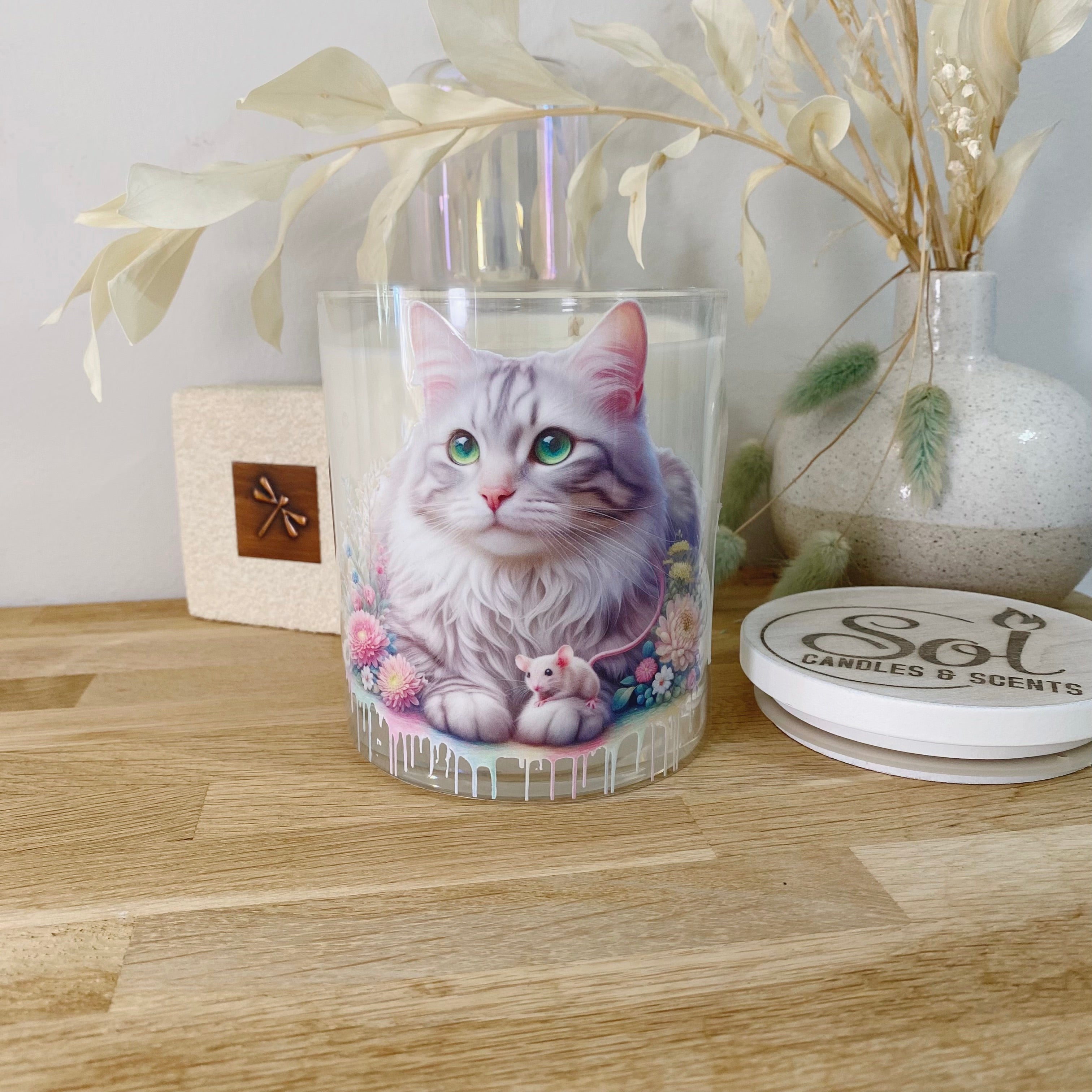 Cat with Mouse Xlarge Candle Gift_Aussie Made