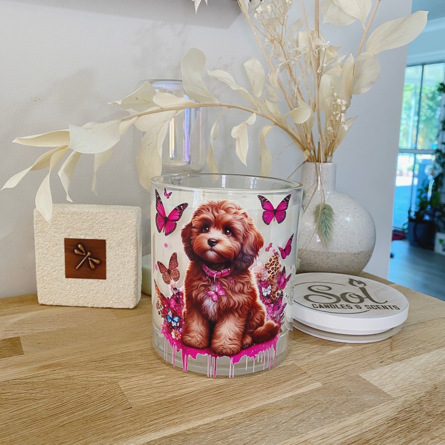 Cavoodle Chocolate Butterfly Xlarge Candle_Sol Candles &amp; Scents