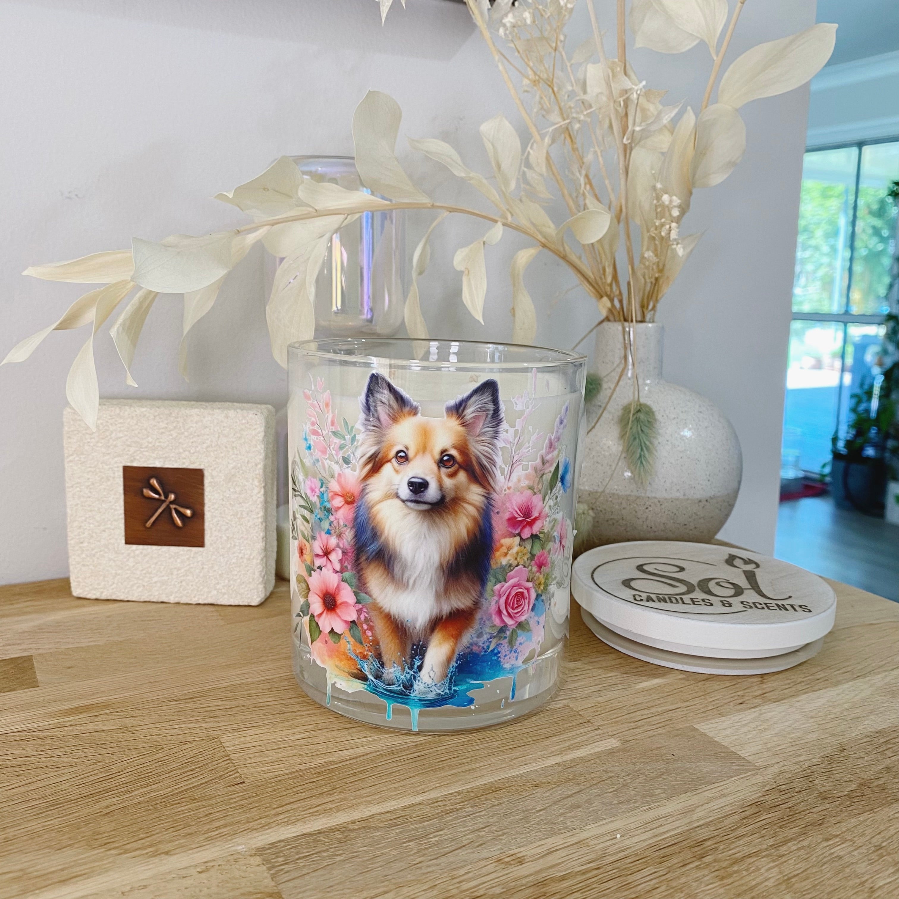 Chihuahua Floral Xlarge Candle_Sol Candles &amp; Scents
