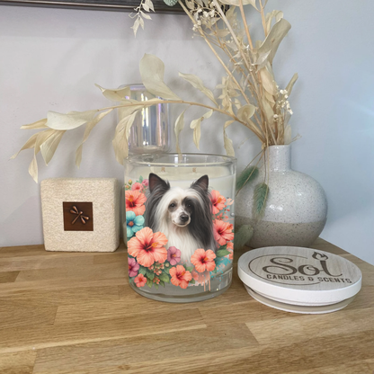 Chinese Crested Black and White Dog Xlarge Candle