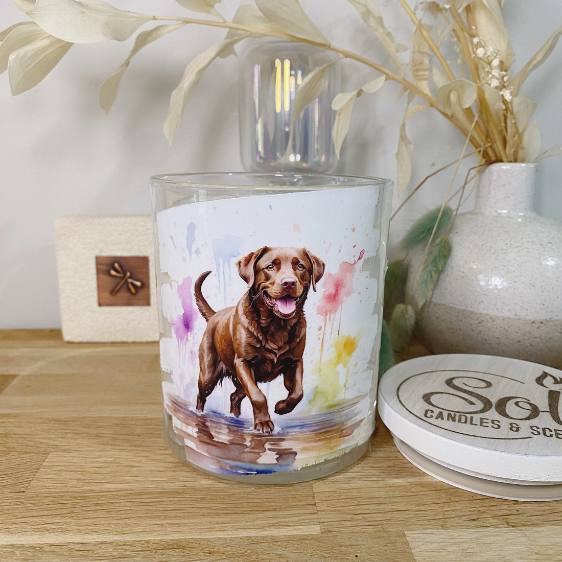 Chocolate Labrador Dog Xlarge Candle_Sol Candles &amp; Scents
