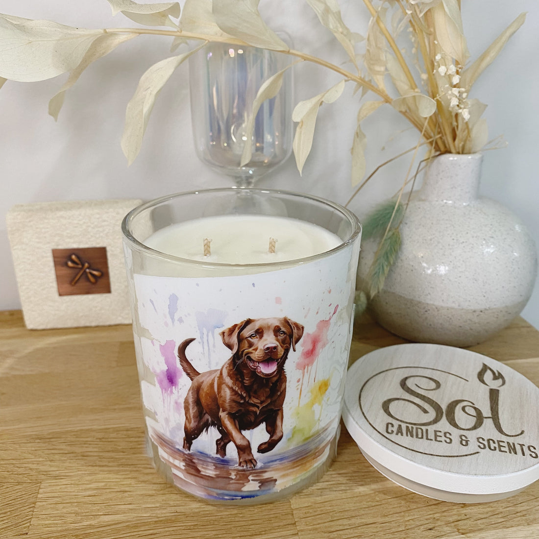Labrador Chocolate Dog Xlarge Candle